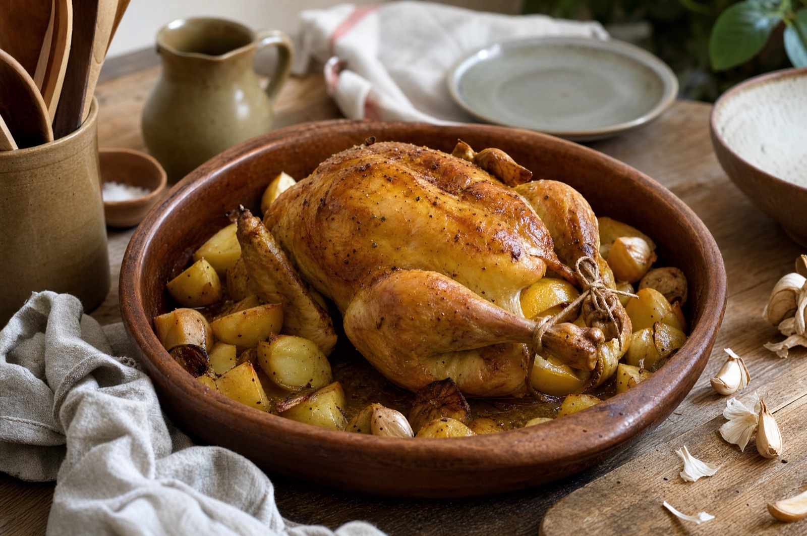 Le poulet fermier rôti au citron